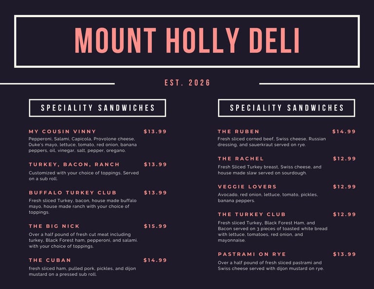 Specialty Sandwiches